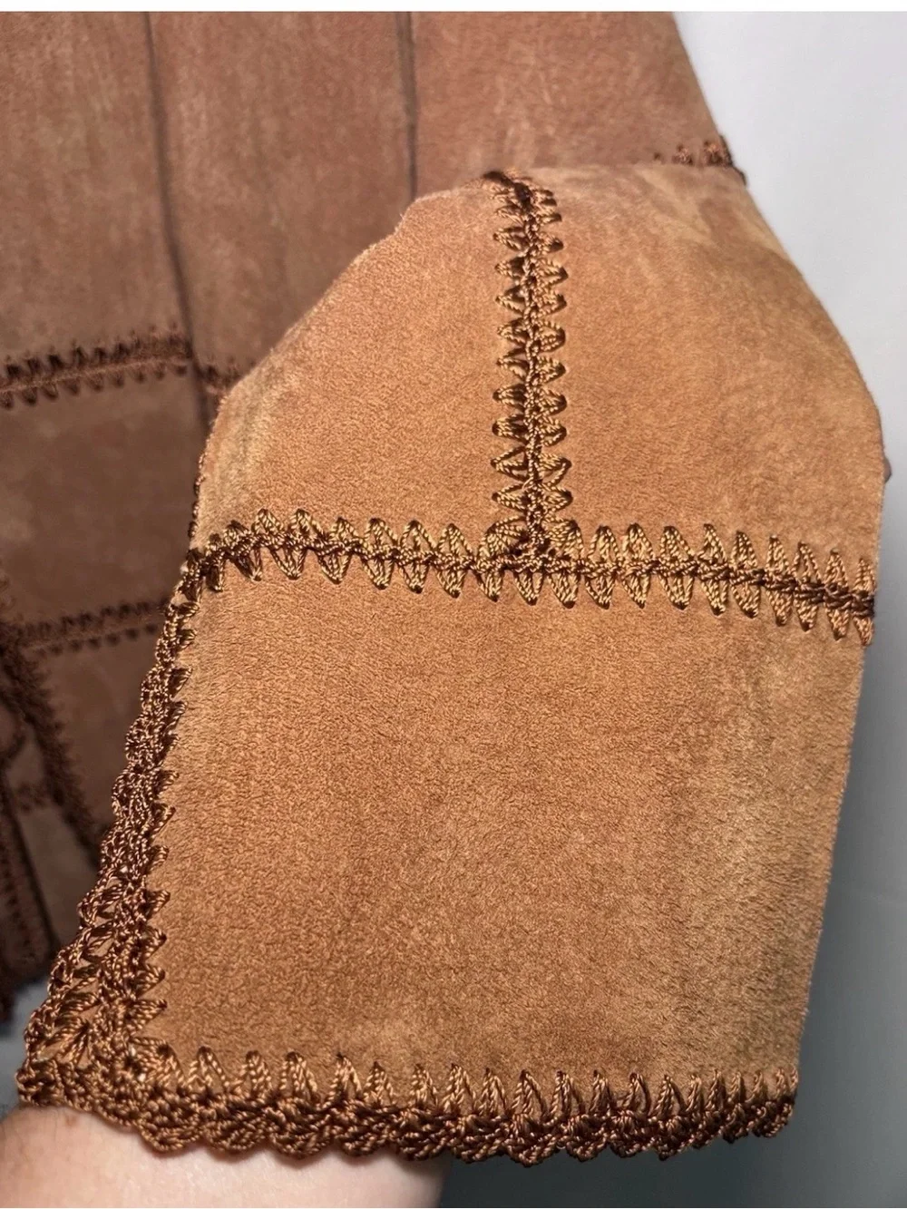 Vintage Outbrook Woman 100% Leather Suede Brown Boho Jacket Sz 1X (16W/18W)